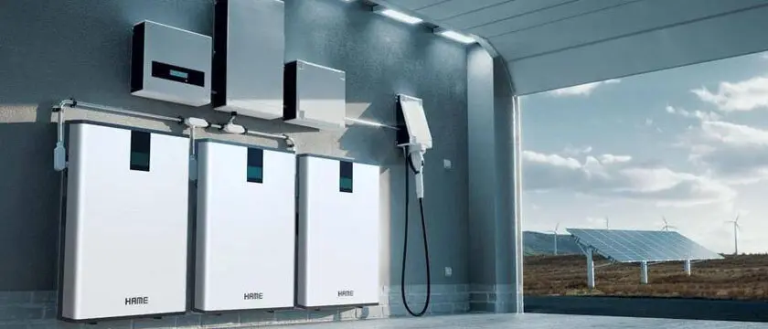 LiFePO4 prismatic cells, wall-mounted home battery, portable power station, and balcony microinverter arranged as an energy-storage product stack